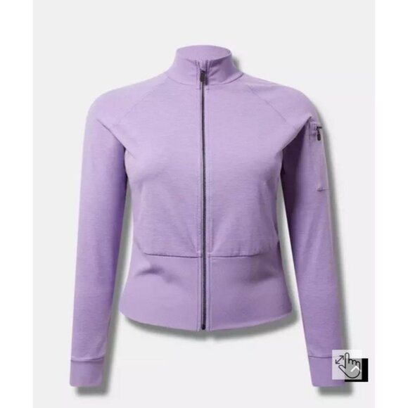 torrid Sweaters - Super Soft Performance Jersey Funnel Neck Zip Purple Jacket NWOT Torrid Size 1